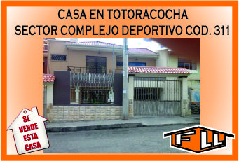 CASA COMPLEJO DEPORTIVO DE TOTORACOCHA 311