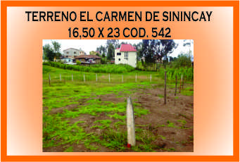 TERRENO EL CARMEN DE SININCAY 542 MINI